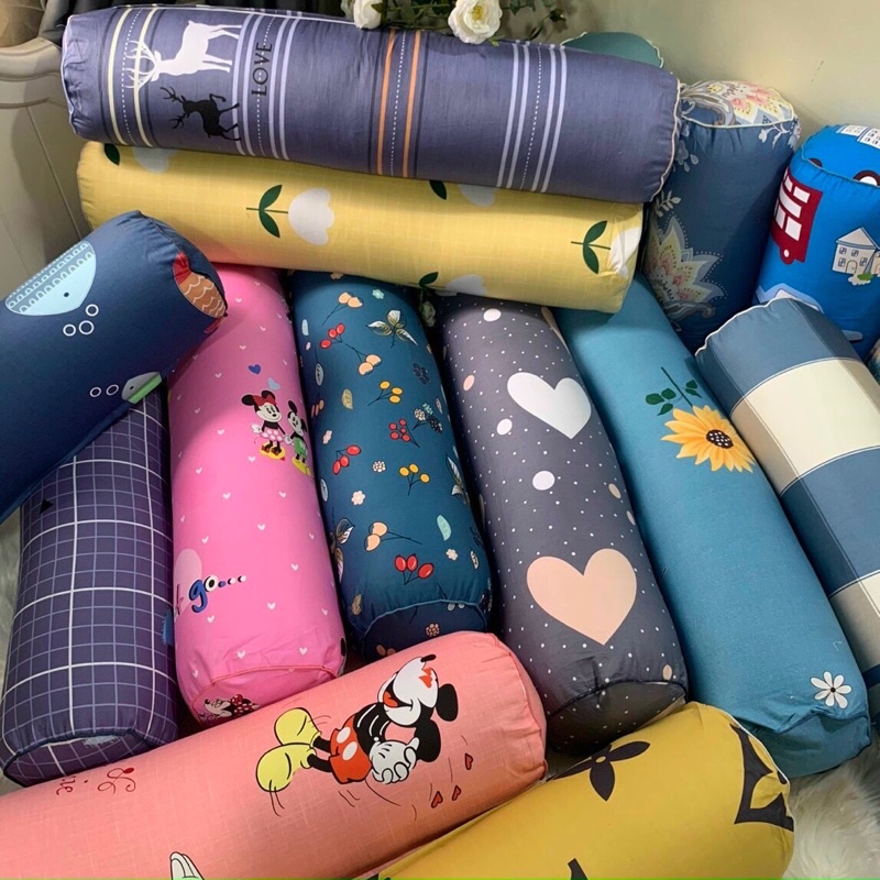 Gối ôm người lớn cotton 100% size 30x95 cm, gối ôm dài đẹp có khóa kéo đã lồng sẵn ruột ôm bông gòn