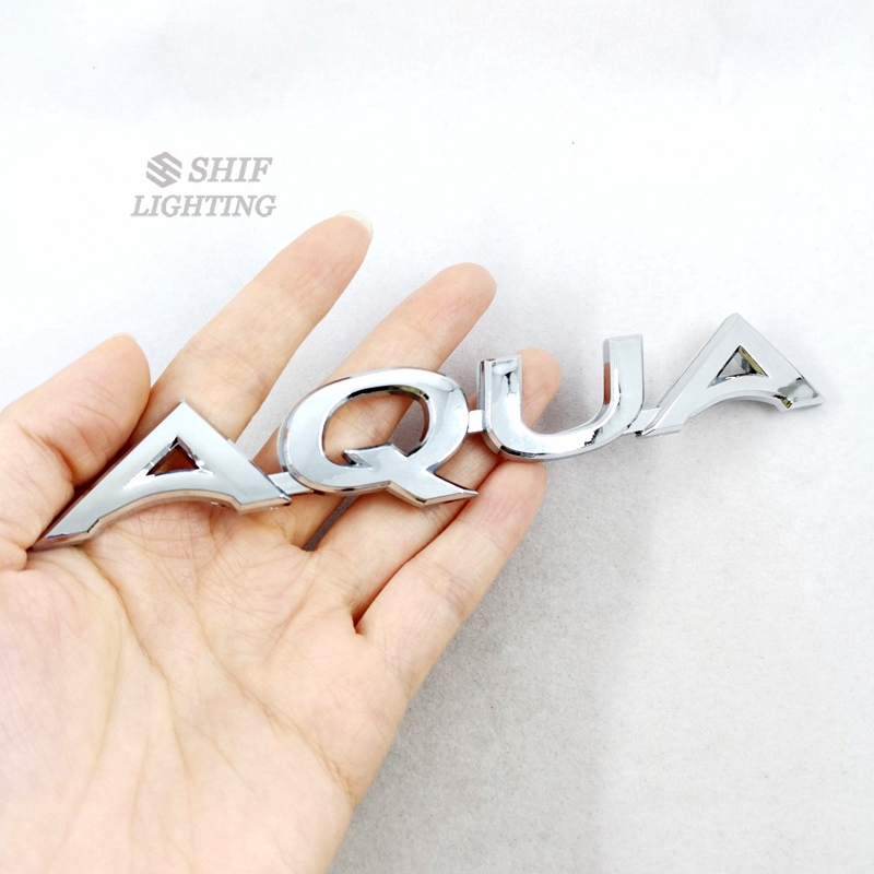 Logo AQUA chất liệu ABS Chrome thay thế cho TOYOTA AQUA