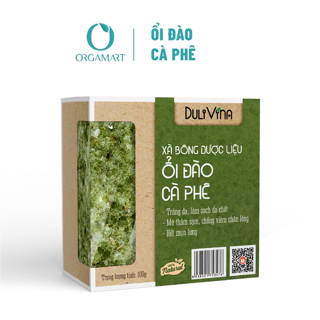 Xà bông Dược liệu DuliVina Combo Hương Ôỉ Đào Cà Phê Làm Sạch Sâu, Tẩy Tế Bào Chết Nhẹ Nhàng 100g