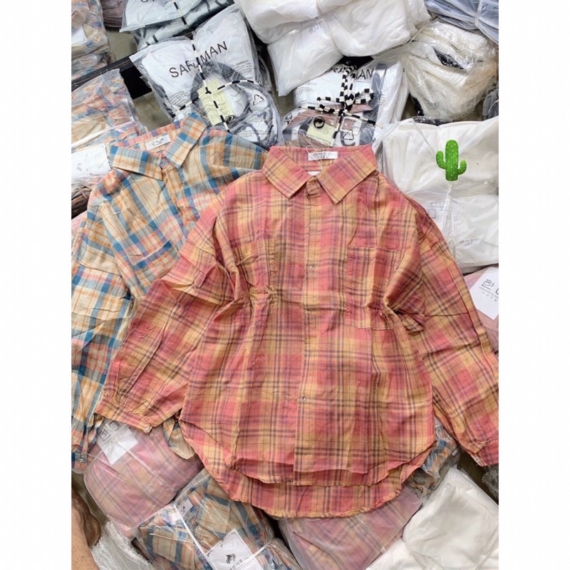 HÀNG CAO CẤP sơ mi caro tay phồng dài hàng đẹp may kỹ KXPC ALOHA