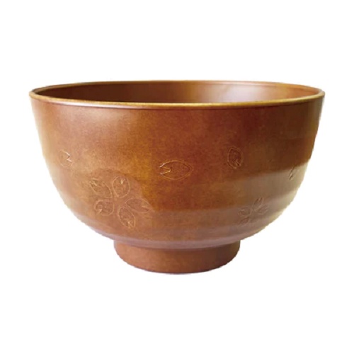 Daiso Chén Súp Yamanaka-Nuri 11Cm Soup Bowl.A Wood Grain Pattern With Sakura Engraving
