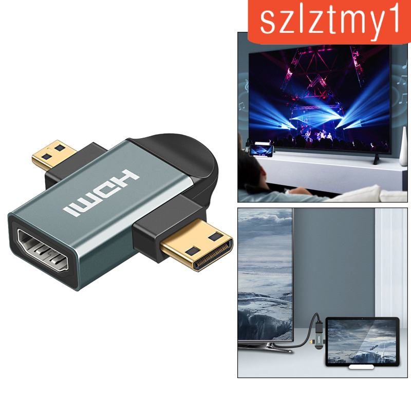 [Thunder] 3in 1 HDMI Female to Mini HDMI Male + Micro HDMI Male Adapter