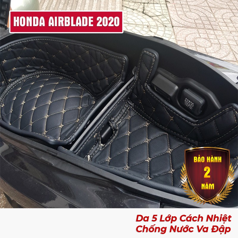 Lót cốp da 5 lớp xe HODNA AIRBLADE 2020 (Đen Chỉ Vàng Đồng) - cách nhiệt bảo hành 2 năm