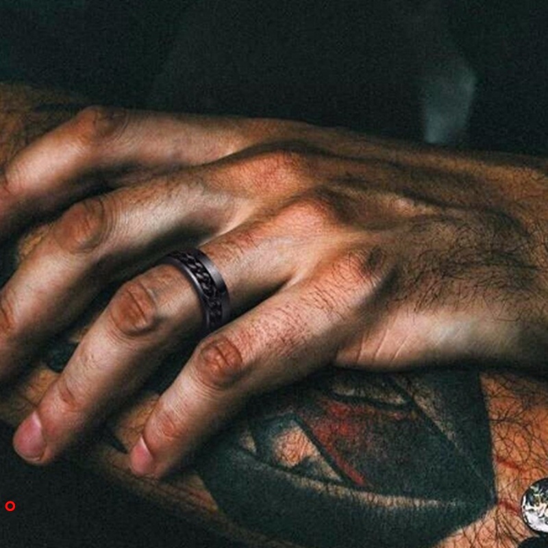 Nhẫn kim loại thép không gỉ 8mm size 6 - 12 thời trang