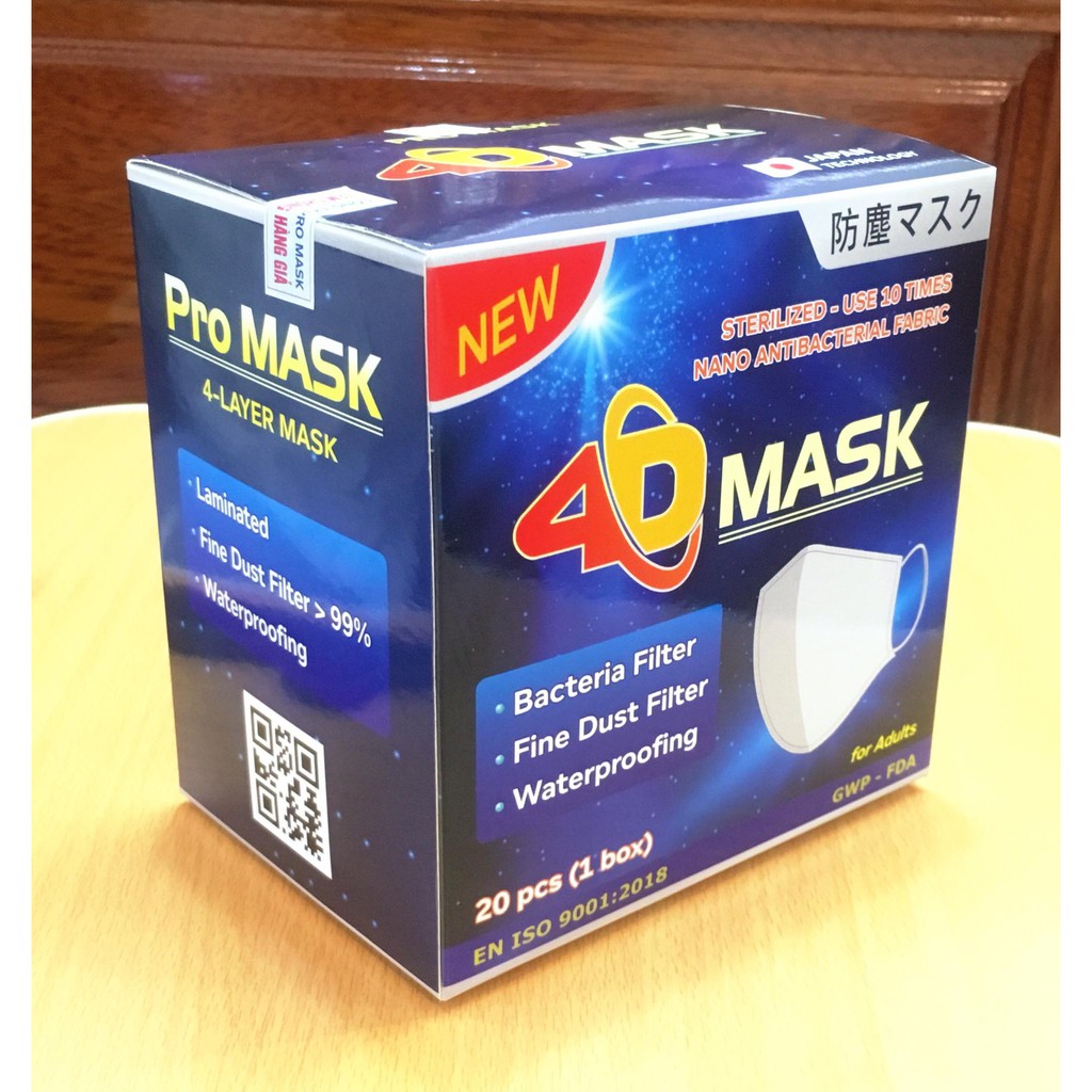 Khẩu Trang Vải 4D MASK Lớp kháng khuẩn ( 10 chiếc) | BigBuy360 - bigbuy360.vn