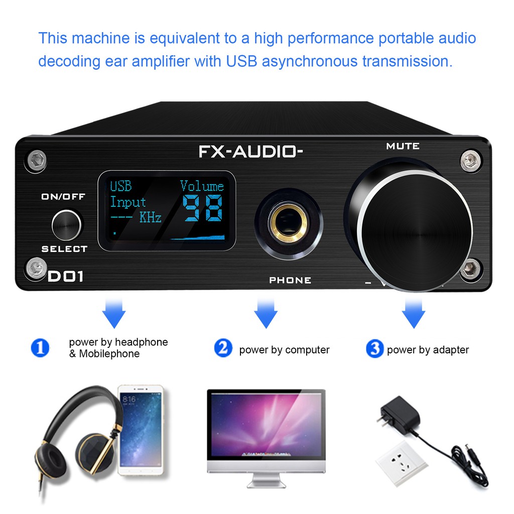 Bộ Giải Mã DAC FX Audio D01 32bit Bluetooth Bản Nâng Cấp Hoàn Hảo Của X7 - Hàng Chính Hãng