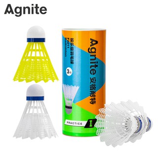 Quả cầu lông nhựa Agnite chính hãng, Hộp gồm 3 quả, Siêu nhẹ, Siêu bền, Đường cầu bay ổn định, Cảm giác đánh thật- F2211