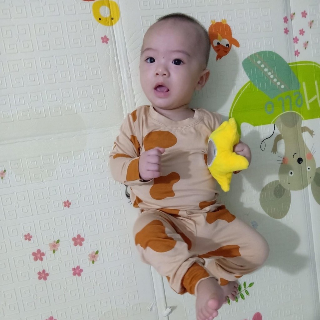 Bộ Minky Mom Cho Bé , Bộ Thun Lạnh Dài Tay Bò Sữa Siêu Dễ Thương Cho Bé Trai Bé Gái .