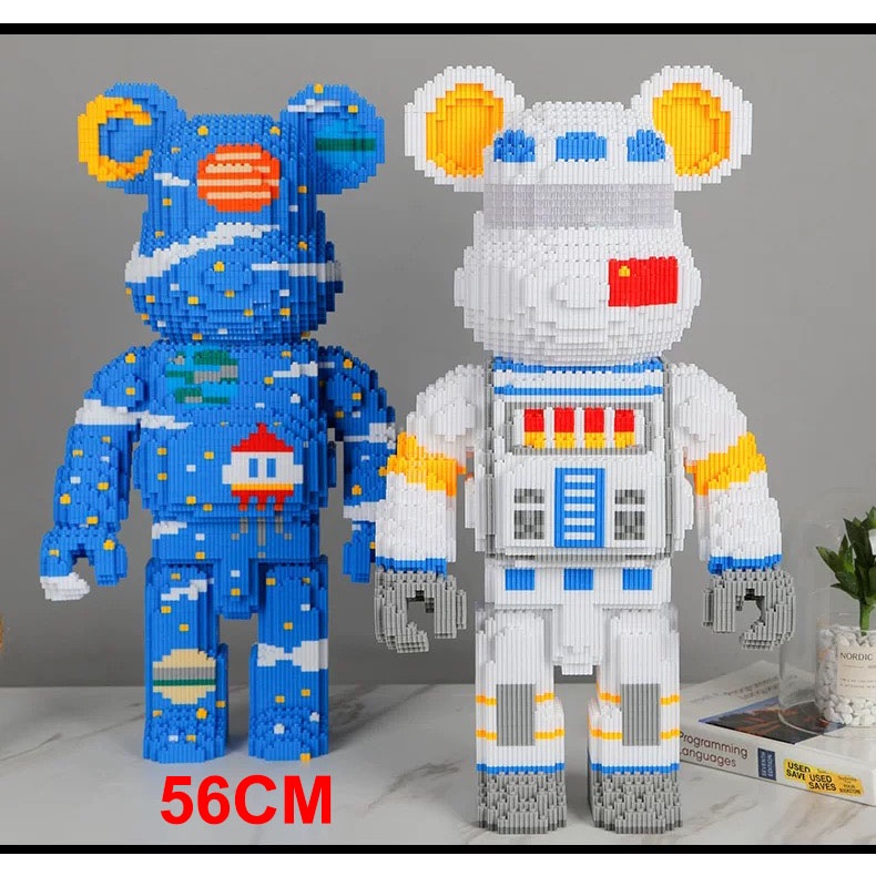 Đồ chơi lắp ráp le.go tượng gấu bearbrick cỡ lớn 55cm bear brick LOL Jinx League xếp hình cho bé