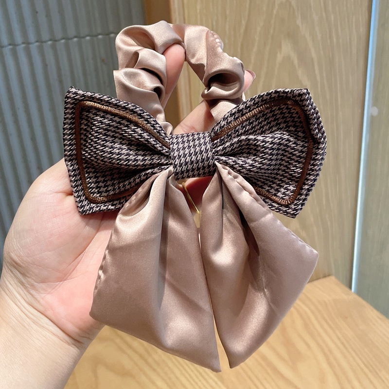 Dây buộc tóc thắt nơ in họa tiết chữ phong cách retro thời trang cho nữ