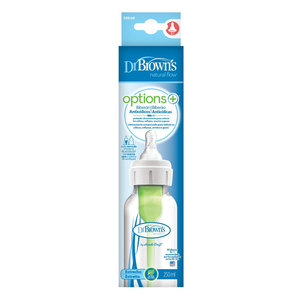 Bình sữa Dr Brown's cổ hẹp 250ml nhựa pp options Plus