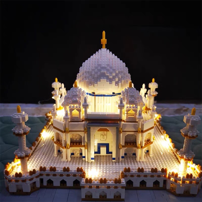 (ORDER) Bộ xếp hình Lego đền Taj Mahal 4146 mảnh ghép (kèm dây đèn và bông hồng Lego) đồ chơi lắp ráp trẻ em