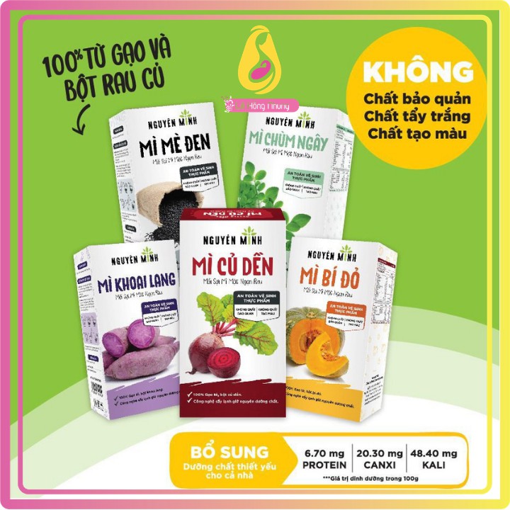 Mì Rau Củ Nguyên Minh 300gr, Dinh Dưỡng, Nhiều Vitamin Khoáng Chất, Không Hóa Chất