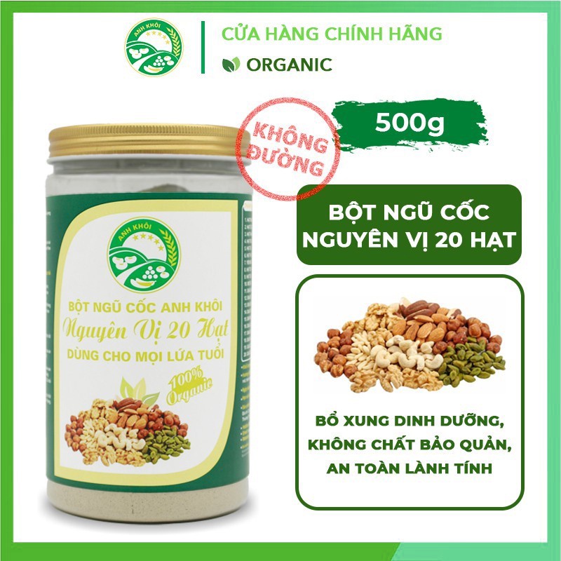 Bột ngũ cốc dinh dưỡng tăng giảm cân cho người ăn kiêng ngũ cốc cho bà bầu loại Nguyên Vị 20 hạt hộp 500g