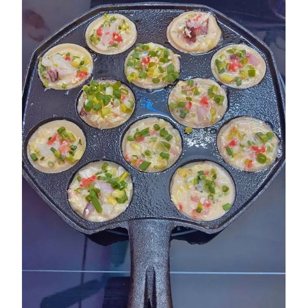 [Chảo nướng bánh Takoyaki] Chảo nướng bánh bạch tuộc tại nhà 12 lỗ bề mặt chống dính dễ dàng vệ sinh