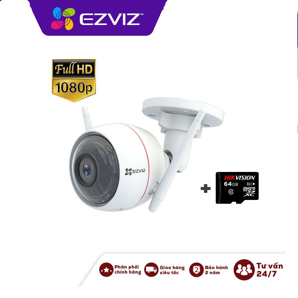 Combo Camera IP Wifi Ezviz C3WN CV-310 1080P (2MP) + Thẻ nhớ HIKVION 32GB 64GB