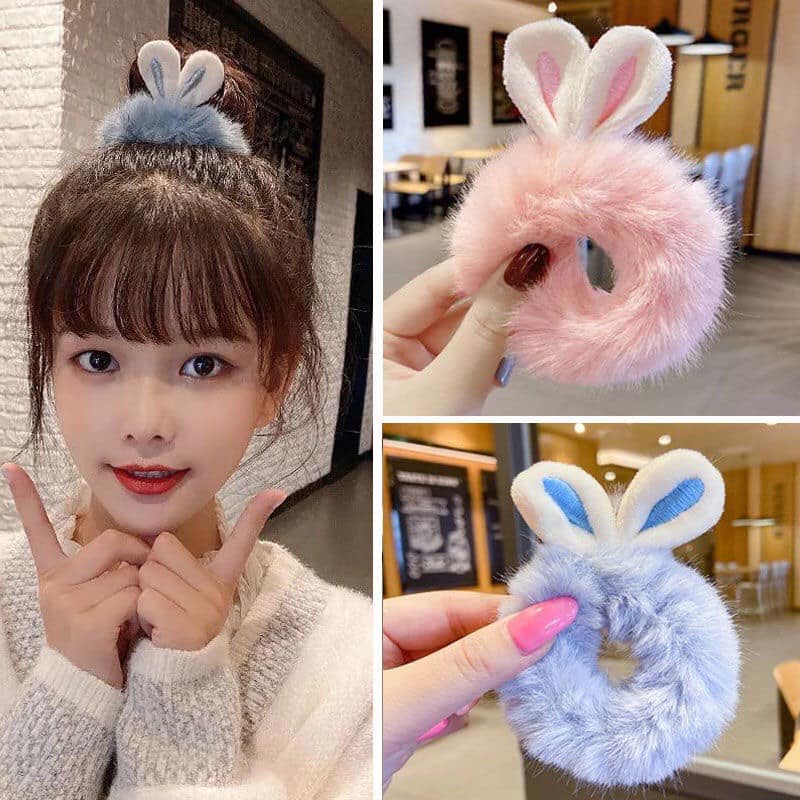 Dây cột tóc, dây buộc tóc hình tai thỏ xinh xắn phong cách Hàn Quốc cho nữ