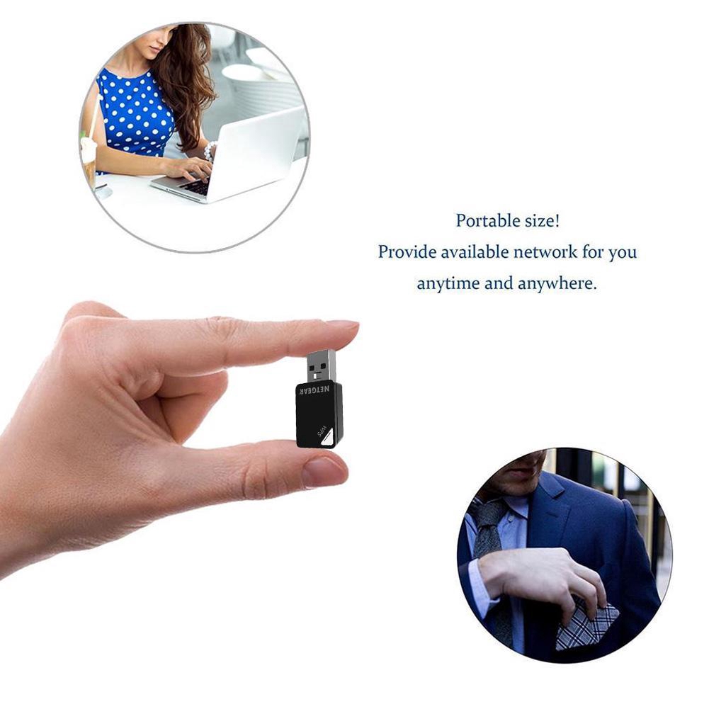 Netgear A6100 AC600 Dual Wi-Fi USB Mini Adaptor Bộ 5Ghz dây không thu Y9L5 | BigBuy360 - bigbuy360.vn