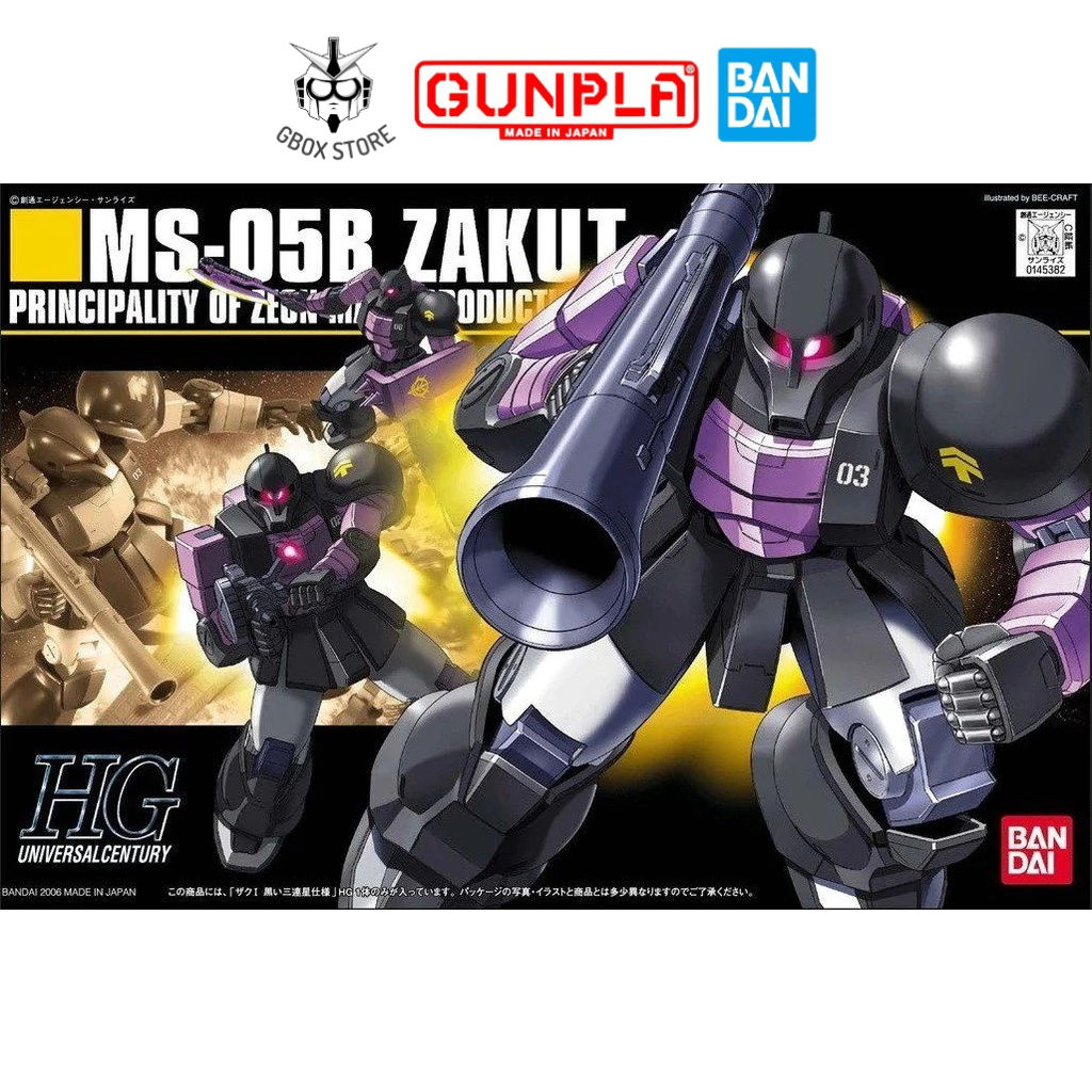 Gundam HG Zaku I 1 Black Tri Stars MS-05B HGUC Bandai 068 1/144 Mô hình nhựa lắp ráp