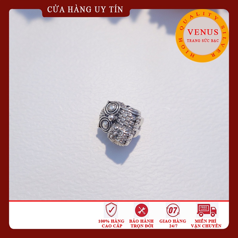 [Hàng cao cấp] Charm bạc 925- Cú mẹ con- Mã sản phẩm VENUS194