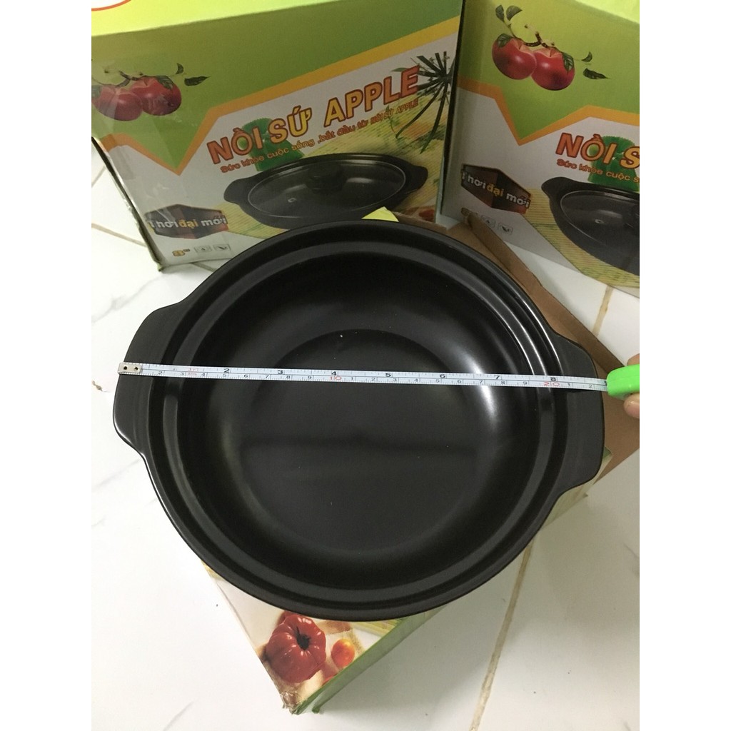 Nồi Đất Hugia, NỒI ĐẤT TRÁNG MEN 8 INCH - KÈM NẮP KÍNH - An Toàn, Tiện Lợi - Cam Kết SẢN PHẨM CHẤT LƯỢNG