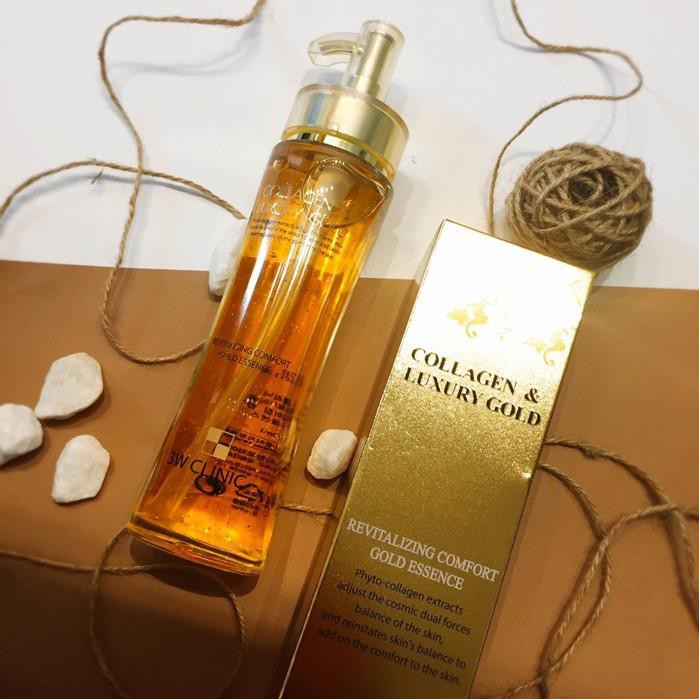 Tinh chất dưỡng trắng da vàng 24k 3W Clinic Collagen Luxury Gold Serum Auth Hàn Quốc