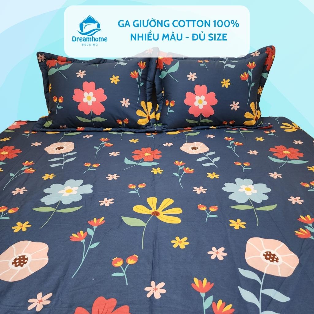 Ga chun bọc đệm cotton 100%, ga giường cotton cao cấp dày mát đủ size nệm lò xo Dreamhomebedding