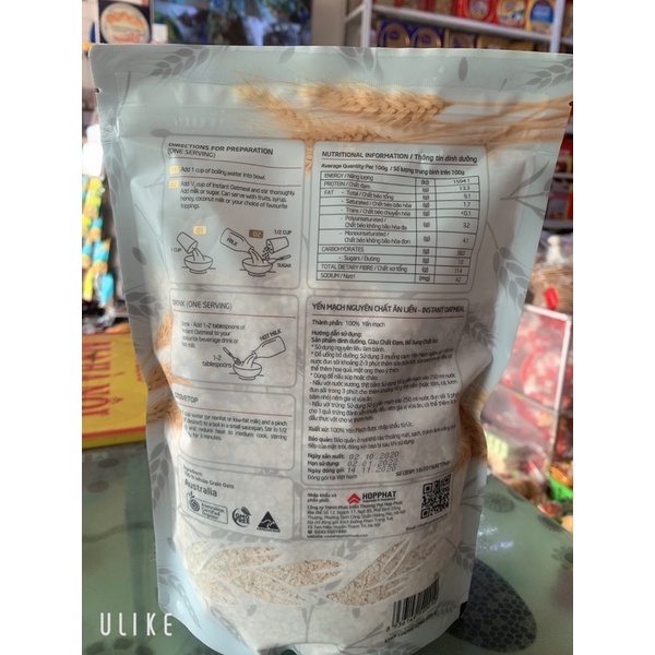 Yến Mạch Instant Oatmeal Australia 600g