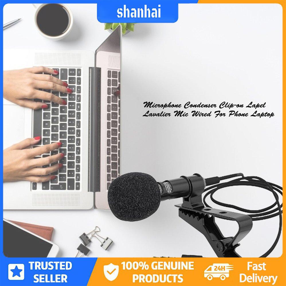 Microphone Condenser Clip-on Veel Lavalier Mic có dây cho điện thoại máy tính xách tay | BigBuy360 - bigbuy360.vn