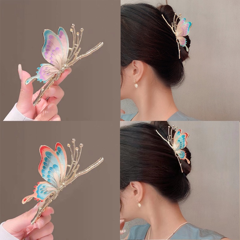 Kẹp Tóc Màu Xanh Dương / Tím Thời Trang Cho Nữ