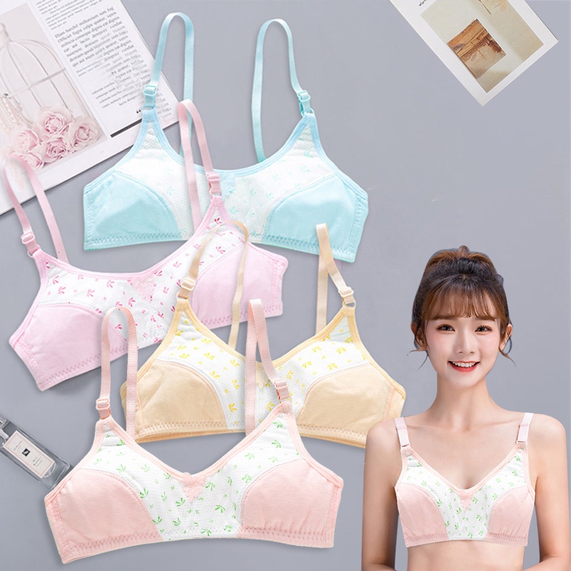 Áo Ngực Cotton Co Giãn Dành Cho Bé Gái 12-16 Tuổi