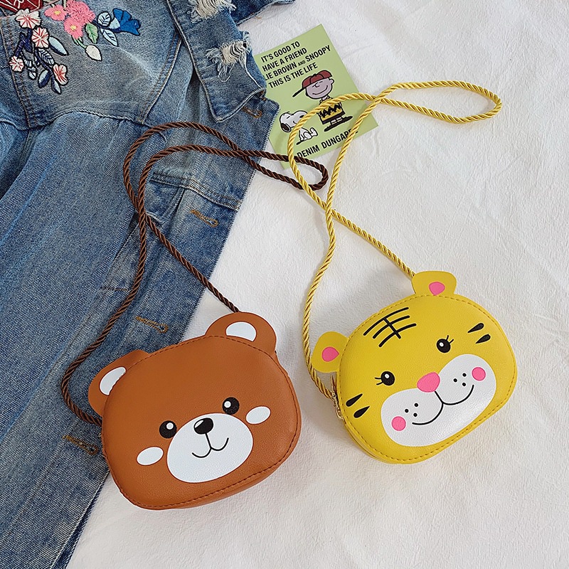 Túi Đeo Chéo Da PU Hình Thú Dễ Thương Cho Bé