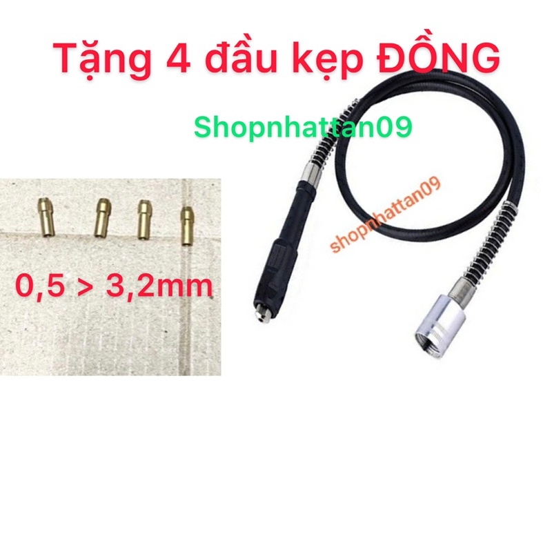 Dây truyền chuyển động máy khoan mài khắc tiện lợi + 4 đầu kẹp Đồng
