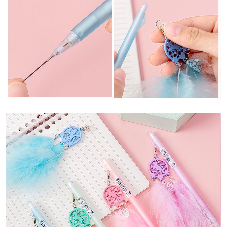 Bút Chì Cơ A836 Họa Tiết Công Chúa Lông Vũ Dễ Thương Cho Nữ