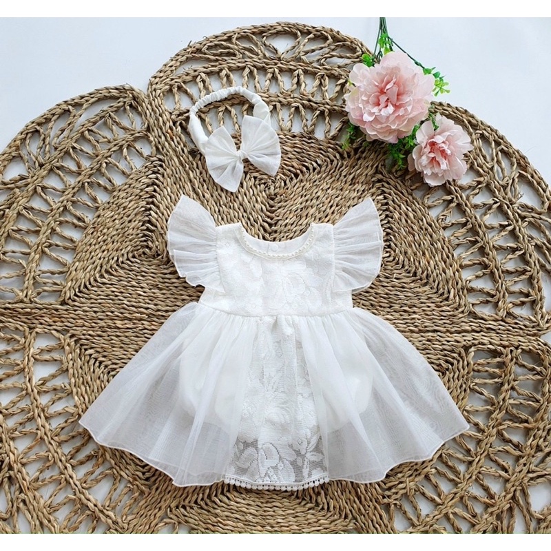 Body công chúa cánh tiên - Body váy trắng cho bé