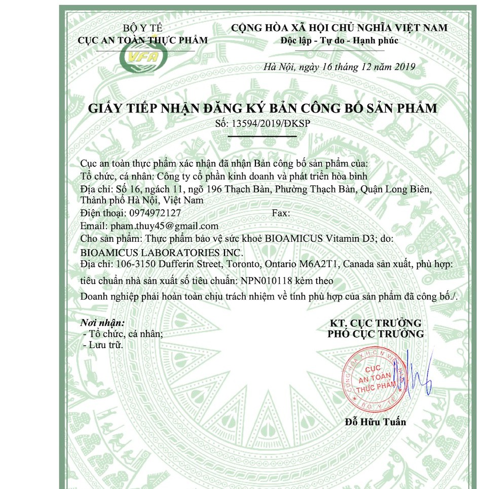 {Canada} Bioamicus Vitamin D3 400IU – Hỗ trợ phát triển xương (lọ 10,3ml-365 giọt)