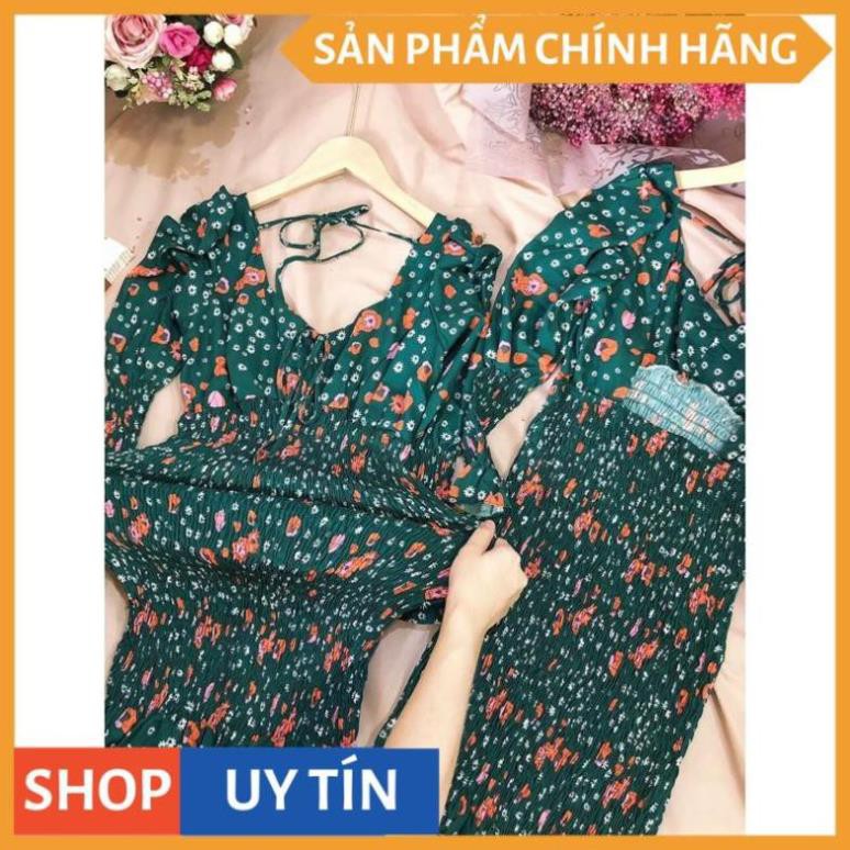 Đầm body tay dài phồng hở lưng cột nơ ( họa tiết hoa hơi khác mẫu nên có Video quay thật sp nhé khách) VADA -ĐB732  ྇ ྇