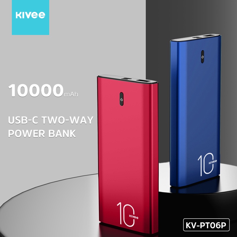 Sạc dự phòng Kivee dung lượng pin 10000mah tích hợp đèn led và màn hình HD kèm cáp sạc