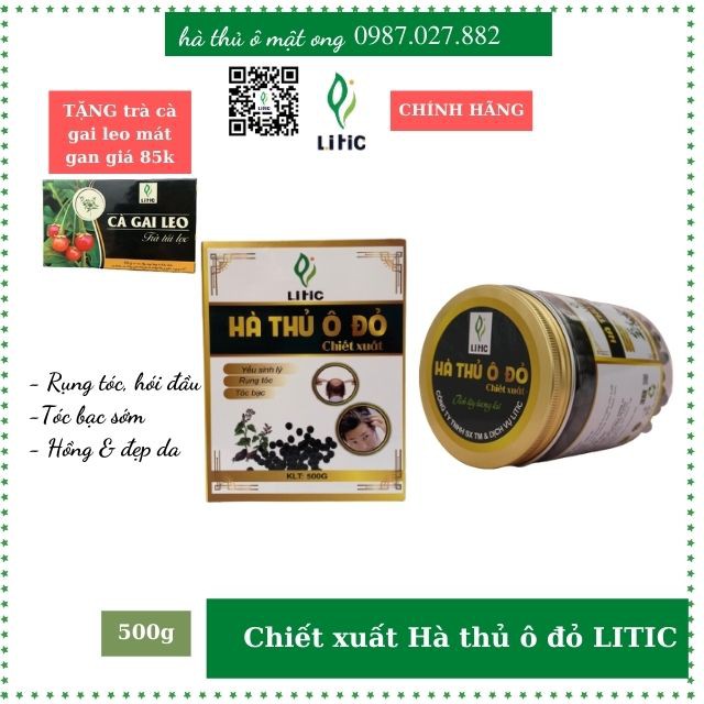 Hà thủ ô mật ong LITIC giúp mọc tóc nhanh, chống rụng tóc , hói đầu, đẹp da , cải thiện sinh lý LITIC500