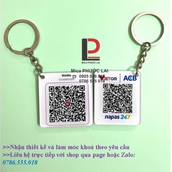 Móc khoá mã QR theo yêu cầu