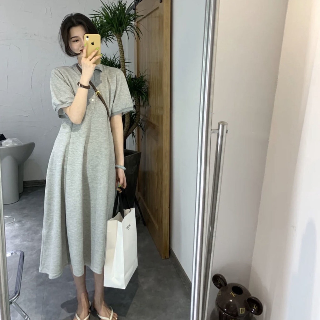 Đầm Polo Dáng Dài Tay Phồng Thời Trang Mùa Hè Cho Nữ
