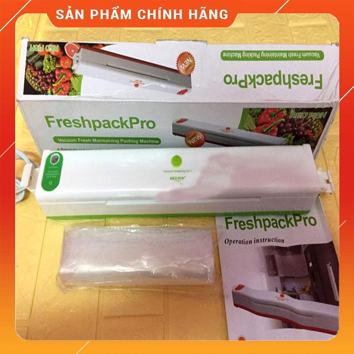 Máy hàn miệng túi kèm hút chân không chính hãng Fresh Pack Pro - tặng kèm cuộn giấy hút