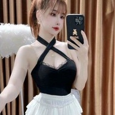 Áo chéo cổ phối ren mẫu siêu hot UNG