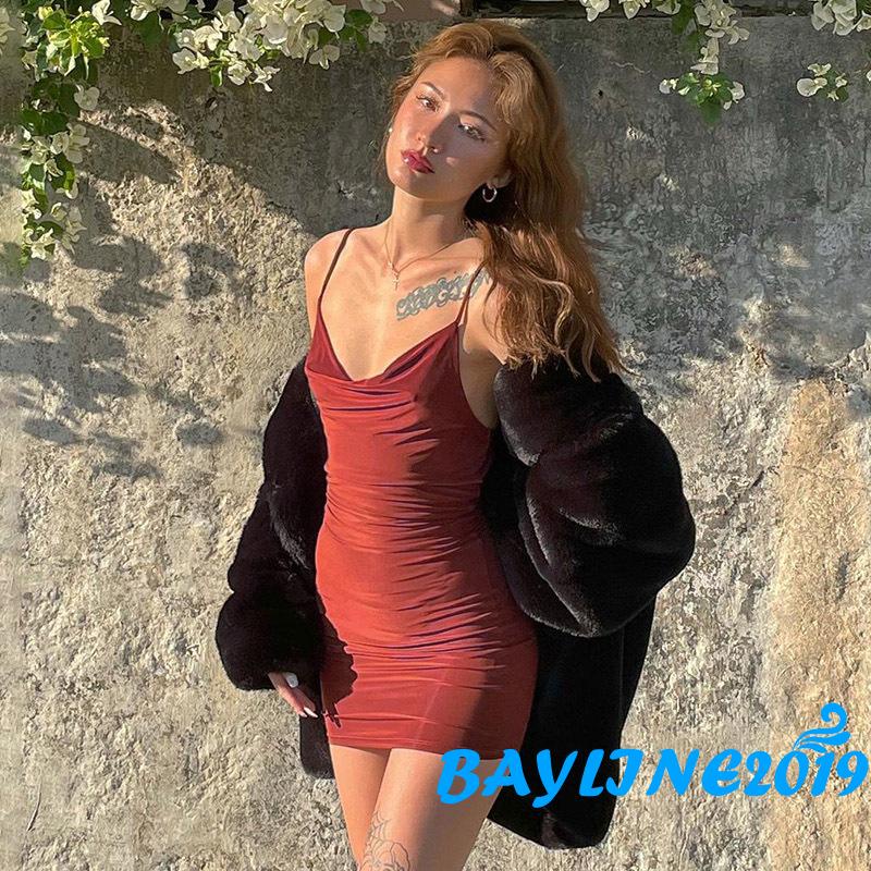 Đầm dây nữ cổ thuyền hở lưng quyến rũ