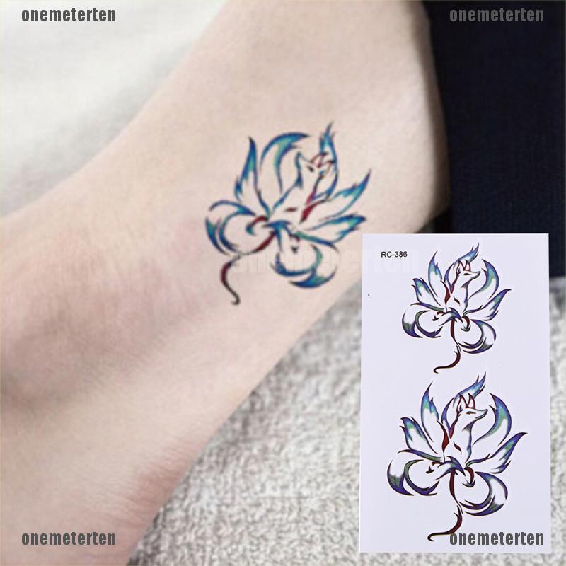 Hình xăm dán tạm thời hình cáo chín đuôi kháng nước