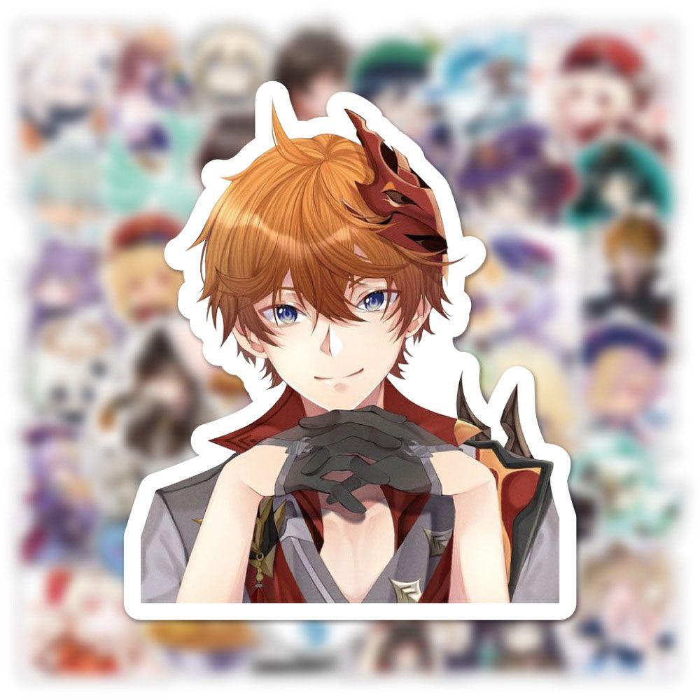 Lanfy Genshin Set 50 Miếng Dán Chống Thấm Nước Hình Hoạt Hình Anime Cho Laptop Xe Máy/Trường Học/Văn Phòng