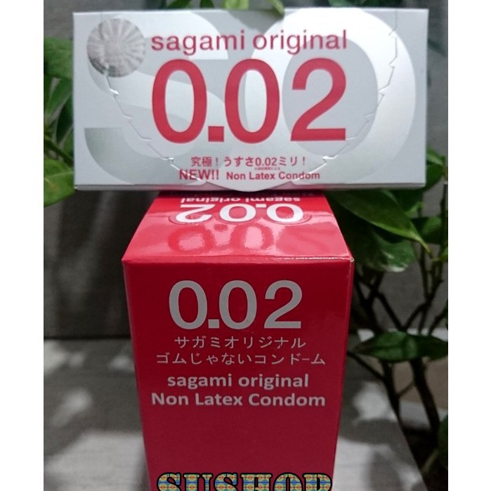 Bao Cao Su Siêu mỏng Cao Cấp SAGAMI ORIGINAL 0.02 - Hộp 2 chiếc