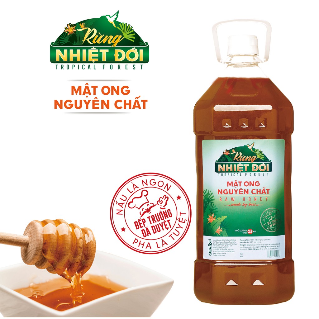 [Mã SKAMLTSM9 giảm 10% đơn 99K] Mật ong nguyên chất Rừng Nhiệt Đới 2800g - mật ong rừng, chất lượng tốt, giá tốt