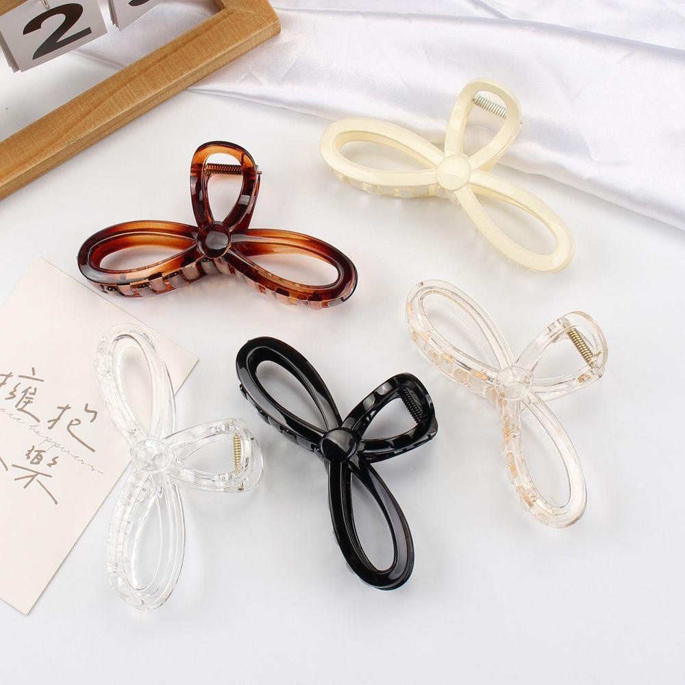 Kẹp Tóc Càng Cua Lớn Hình Cá Mập Màu Hổ Phách Dễ Thương Cho Nữ
