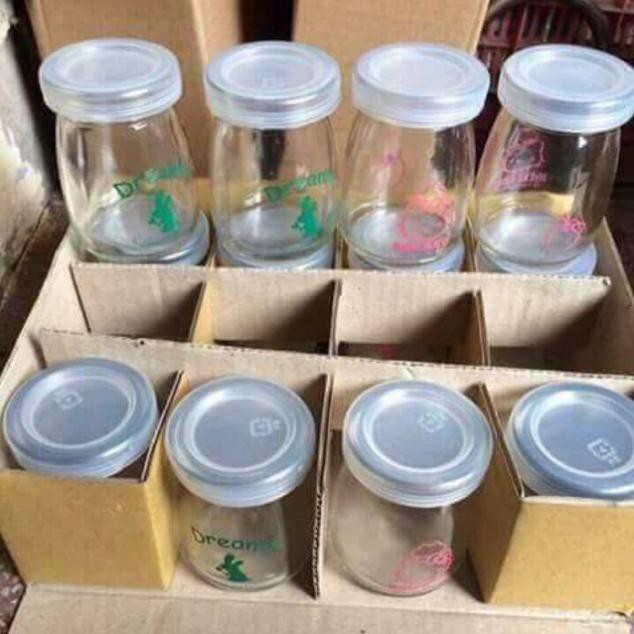 Sale 12 hũ sữa chua thủy tinh hàng dầy đẹp